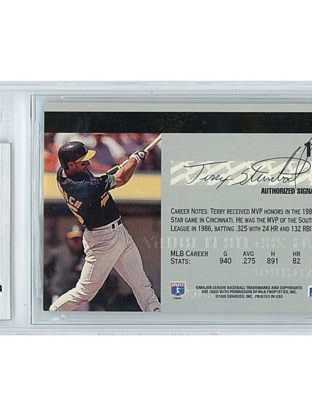 Terry Steinbach Oakland A's Signed 95 Studio Baseball Card Beckett BAS Autograph